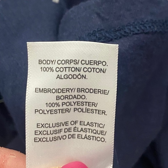 NEW Lucky Brand boho peasant top navy blue white size small short sleeve - Picture 3 of 6